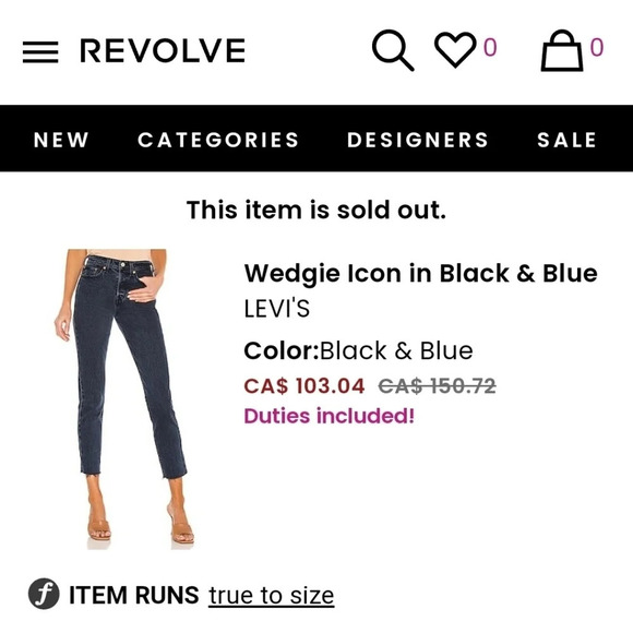 Levi's Wedgie Icon Premium Jeans in "Black & Blue" Wash High Rise Tapered Leg 26 - Picture 15 of 16